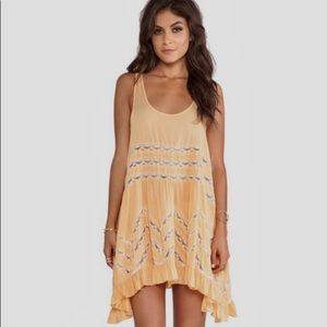 Free People Orange Trapeze Sleeveless Dress
